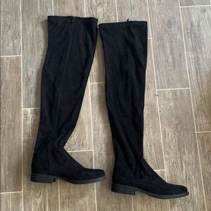 Thigh high suede boots